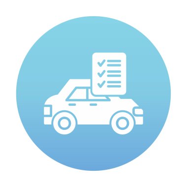 Araç kontrol listesi simgesi, araba bakım vektörü illüstrasyonu 