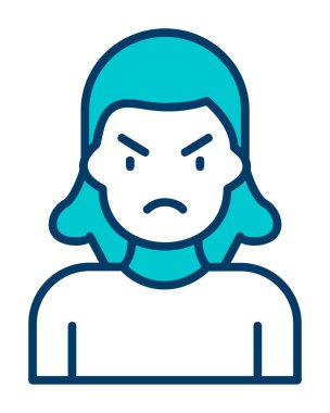 Öfkeli kadın web simgesi, vektör illüstrasyonu 