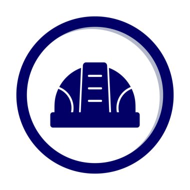 İnşaat Miğferi. İnşaat endüstrisi simgesi ana hatlarıyla doldurulmuş                    