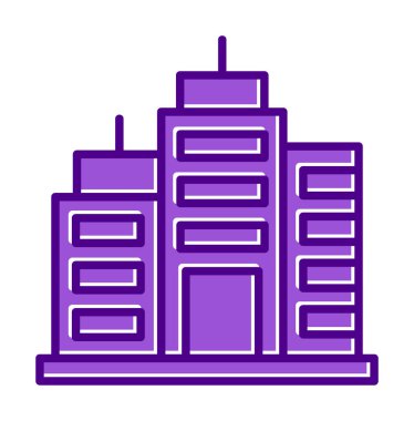 Şehir binası simgesi, vektör illüstrasyonu basit tasarım