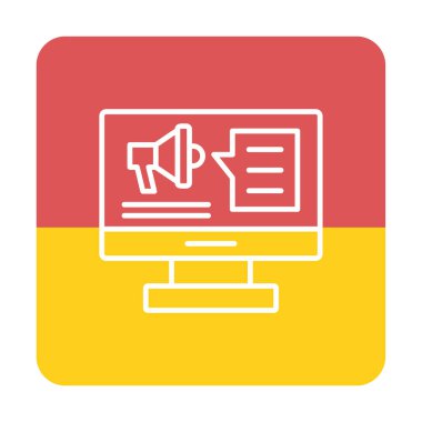 bilgisayar monitörü ve megafon, Dijital Kampanya konsept vektörü