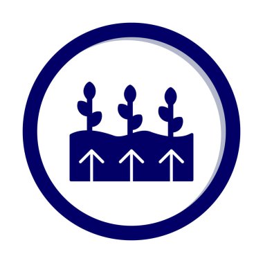 Bitkiler ve oklar ikon vektör çizimi. Jeotermal Enerji Konsepti                   