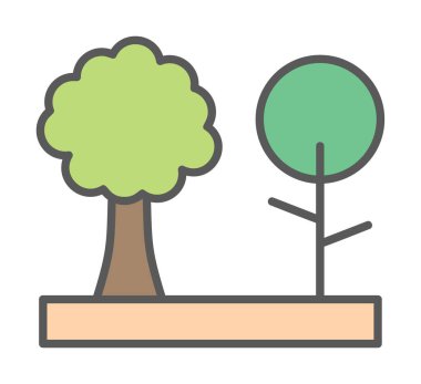 Kişisel ve ticari kullanım için ağaç simgesi vektör illüstrasyonu.