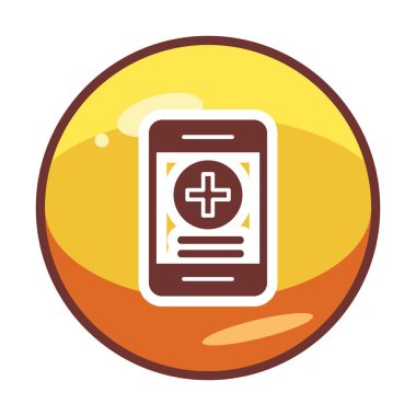 Çevrimiçi Sağlık Sigortası ikonu vektör illüstrasyonu