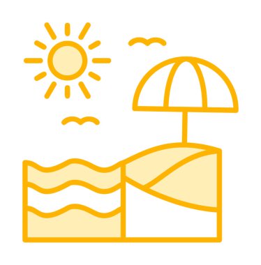 Yaz plaj ikonunun vektör illüstrasyonu 