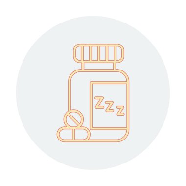 Uyku Hapları Şişesinin vektör çizimi 