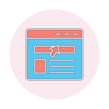 Web sayfası simgesi, vektör illüstrasyonu