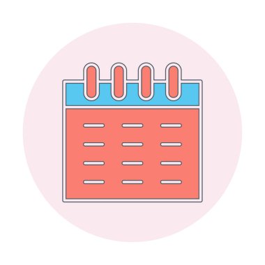 Takvim simgesi, vektör çizimi