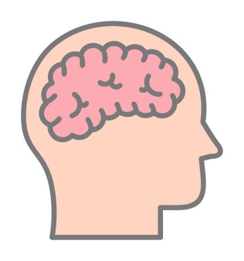 İnsan beyni ikon vektör tasarımını izole etti