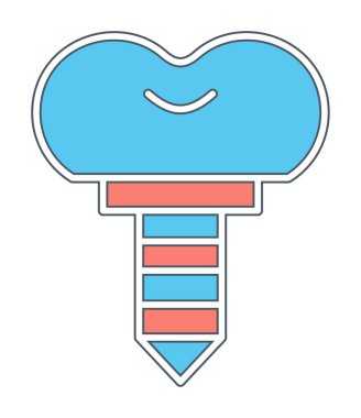 Diş implantı ikon vektör illüstrasyonu