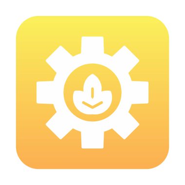 Bitki simgesiyle çark, gezegen konseptinin ekolojik sürdürülebilirliği, vektör illüstrasyonu