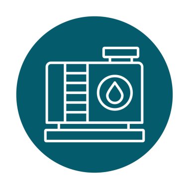 Fabrika tankı simgesi, vektör illüstrasyonu