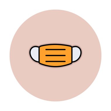 Tıbbi veya Cerrahi Yüz Maskesi. Virüs Koruma. Solunum maskesi takıyorum. Sağlık ve Coperid 19 Önleme Konsepti. Vektör İllüstrasyonu