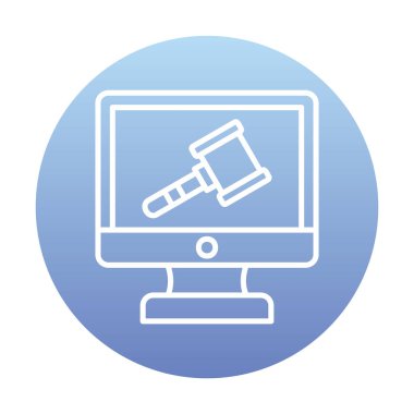 Çevrimiçi açık artırma simgesi, vektör illüstrasyonuName 