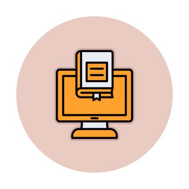 çevrimiçi kütüphane rengi vektör illüstrasyonu                        