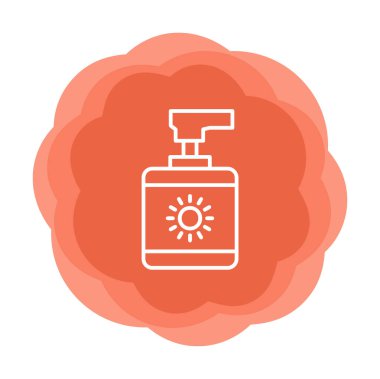 Güzellik ve moda ikonunun vektör çizimi. Güneş kremi                                     