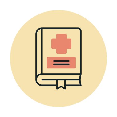 tıbbi kitap simgesi vektör illüstrasyonu 