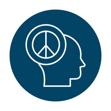 kafa simgesi barış sembolü, vektör illüstrasyonu basit tasarım