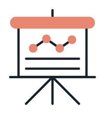 Sunum, grafikli iş tahtası, vektör illüstrasyonu