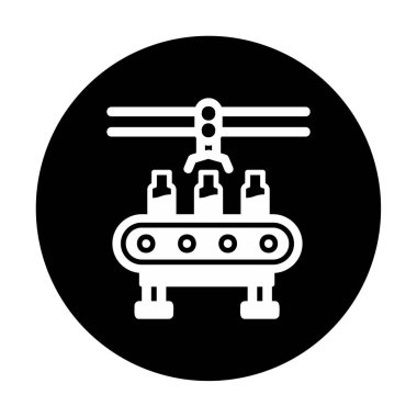 Basit Su Fabrikası simgesi, vektör illüstrasyonu