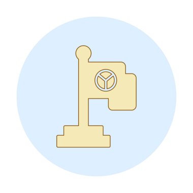 Barış bayrağı simgesi, vektör illüstrasyonu 