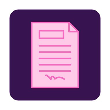 contract icon, vector illustration simple design