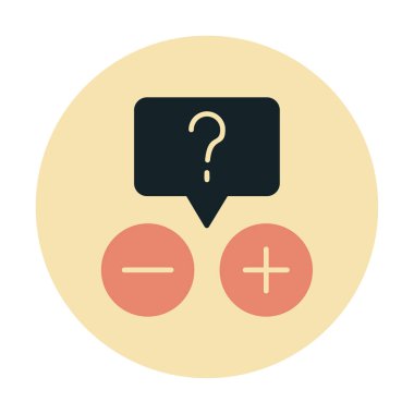 soru işareti ve cevap seçimi düz simge, vektör, illüstrasyon, bilgi, işaret ve imza