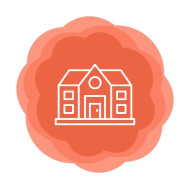 ev düz simgesi, vektör illüstrasyonu 