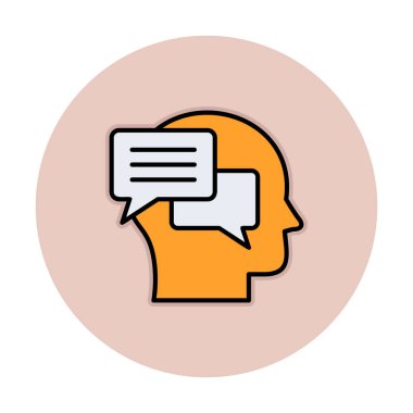 Sohbet düz simgesi, vektör illüstrasyonu