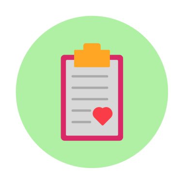 Kalp ikonu vektör illüstrasyonlu Tıbbi Rapor               