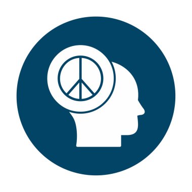 kafa simgesi barış sembolü, vektör illüstrasyonu basit tasarım