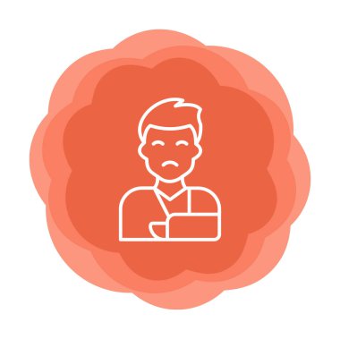 Elinde travma ikonu olan adam vektör illüstrasyonu 