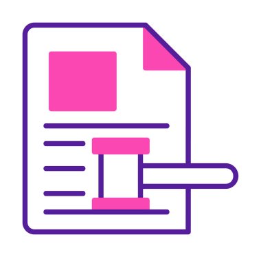 Açık artırma ya da Yargıç Tokmak simgesi düz stilde