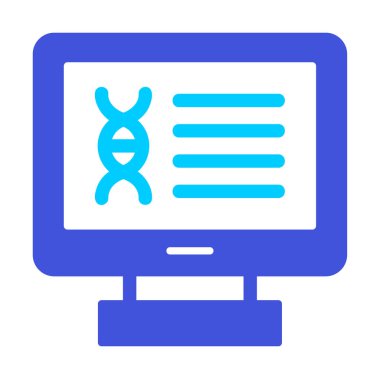 Bilgisayarda kromozom web simgesi. vektör illüstrasyonu