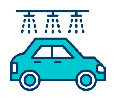 araba yıkama ikonu vektör illüstrasyonu