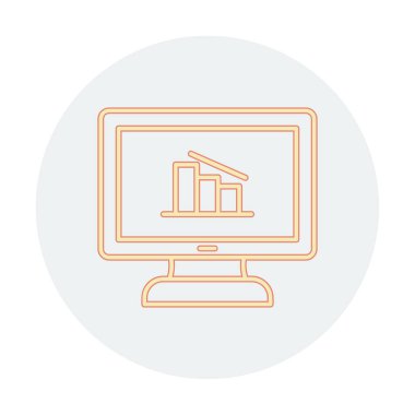 Çevrimiçi Veri Analizi vektör çizgi simgesi