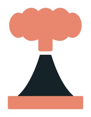 Volkan vektör illüstrasyonu, çizgi film simgesi ögesi.                         