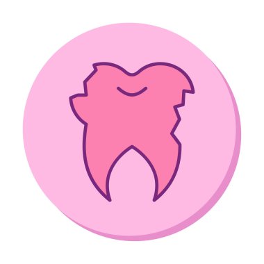 Kırık diş simgesi vektör illüstrasyonu 