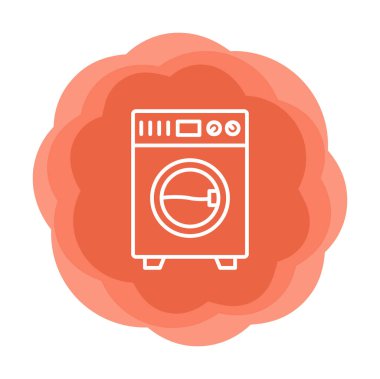 çamaşır makinesi simgesi. Basit resimleme