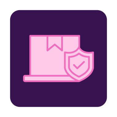 İşaretleme simgesi, vektör illüstrasyonlu kutu 