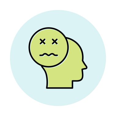 Hasta emoji simgesi olan insan kafası, vektör illüstrasyonu