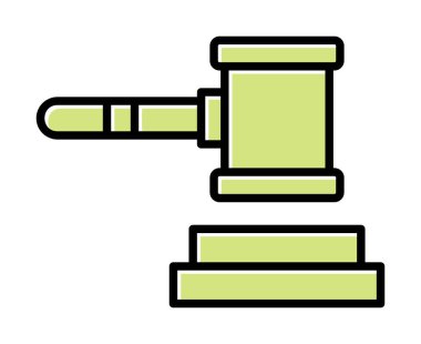 Yargıç Tokmak ikonu. vektör çizimi tasarımı