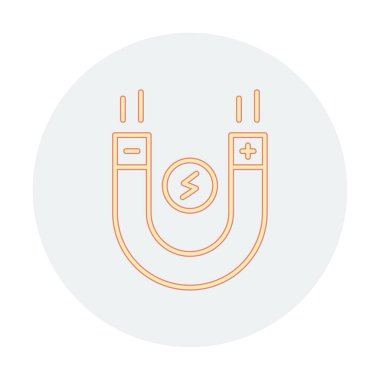 Mıknatıs düz simgesinin vektör çizimi 