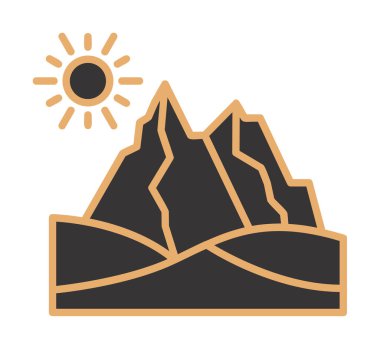 Çöl dağı manzara ikonu vektör illüstrasyon tasarımı