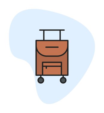 Bavul seyahat çantası ikonu. Bagaj kavramı                                   