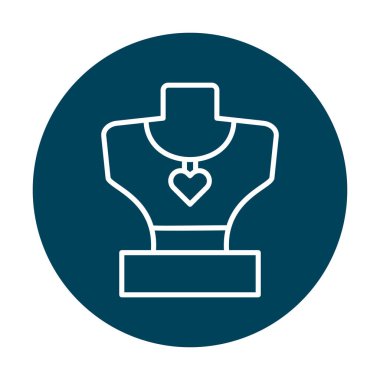 Kolye düz simgesi, vektör çizim                  