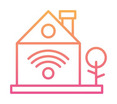 akıllı ev renkli vektör simgesi