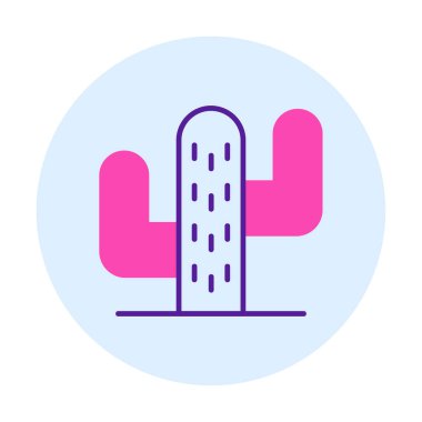 Kaktüs simgesi, basit tasarım çizimi  