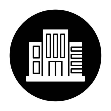 Otel binası ikon vektör illüstrasyonu                 