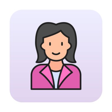 kadın avatar simgesi, vektör illüstrasyonu 